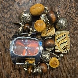 Bumbles Watch with Brown Beaded Bracelet